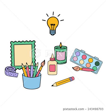Art supplies for painting, drawing, hobby projects, stationery and design campaigns Art supplies for painting, drawing, hobby projects, stationery and design campaigns 143498703