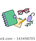 Journaling flat asset with notebook pen paper and planner 143498705