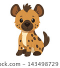 Cute Cartoon hyena sitting flat design 143498729