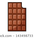 Chocolate Tablet Flat Design on White Background 143498733