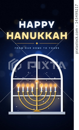 Hanukkah Window Menorah Greeting Card Animation Image Hanukkah Window Menorah Greeting Card Animation Image 143499217
