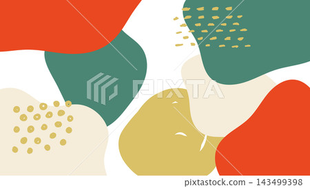 An abstract background featuring organic shapes in Christmas colors. An abstract background featuring organic shapes in Christmas colors. 143499398