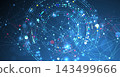 Futuristic digital plexus and glowing dot halftone background. 143499666