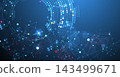 Futuristic digital plexus and glowing dot halftone background. 143499671