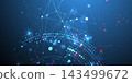 Futuristic digital plexus and glowing dot halftone background. 143499672