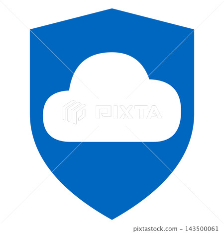 Shield and Cloud: A blue shield with white clouds outlined on it. Shield and Cloud: A blue shield with white clouds outlined on it. 143500061