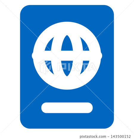 Passport with a blue cover and a white globe Passport with a blue cover and a white globe 143500152