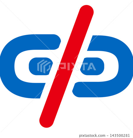 Broken link. Cut the blue chain with a red diagonal line. Broken link. Cut the blue chain with a red diagonal line. 143500281