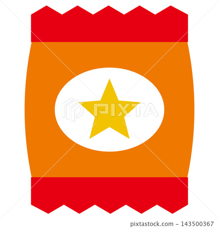 Candy bag, orange bag with star label Candy bag, orange bag with star label 143500367