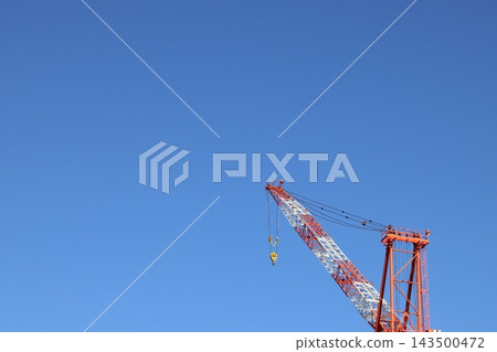 武藏小杉的藍天和建築起重機 武藏小杉的藍天和建築起重機 143500472
