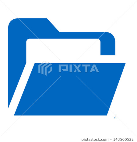 Opened folder: White document in the blue folder Opened folder: White document in the blue folder 143500522