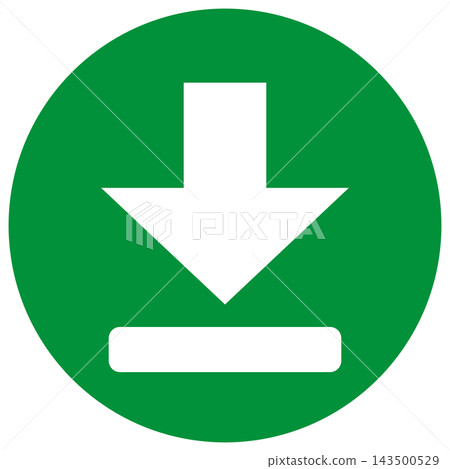 A downward arrow in a circle; a white download icon in a green circle. A downward arrow in a circle; a white download icon in a green circle. 143500529