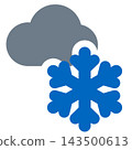 雪花和雲；灰色的雲和藍色的雪花 143500613