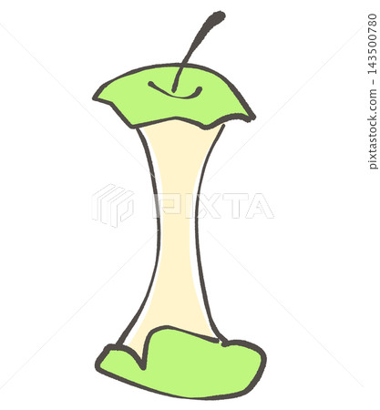 Illustration of the core of a green apple Illustration of the core of a green apple 143500780