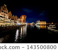 Night view of the Motłava River in Gdansk 143500800