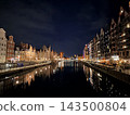 Night view of the Motłava River in Gdansk 143500804