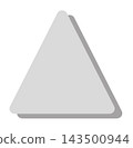 A gray triangle shape with rounded corners and a shadow in the bottom right corner, which can be used as a background or icon base. 143500944