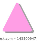 A pink triangle shape with rounded corners and a shadow in the bottom right corner, which can be used as a background or icon base. 143500947
