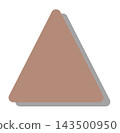 A brown triangular shape with rounded corners and a shadow in the bottom right corner, which can be used as a background or icon base. 143500950