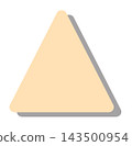 A beige triangle shape with rounded corners and a shadow in the bottom right corner, which can be used as a background or icon base. 143500954