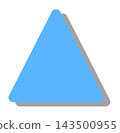 A light blue triangle shape with rounded corners and a shadow in the bottom right corner, which can be used as a background or icon base. 143500955