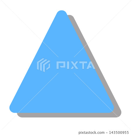 A light blue triangle shape with rounded corners and a shadow in the bottom right corner, which can be used as a background or icon base. A light blue triangle shape with rounded corners and a shadow in the bottom right corner, which can be used as a background or icon base. 143500955