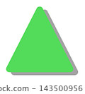 A rounded green triangle shape with a shadow in the bottom right corner, which can be used as a background or icon base. 143500956