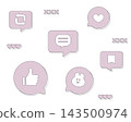 A set of pop-style icons for social media and chat. 143500974
