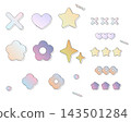 Pastel gradient Y2K icon and shape vector set 143501284