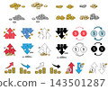 A set of arrow icons for money and investment charts. 143501287