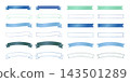 Collection of blue and green ribbon banner labels 143501289