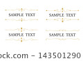 A simple and delicate set of gold divider lines and border frames. 143501290