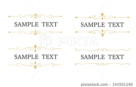 A simple and delicate set of gold divider lines and border frames. A simple and delicate set of gold divider lines and border frames. 143501290