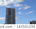 High-rise apartments towering against the blue sky and clouds around Kawasaki Station 143501298