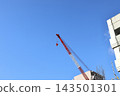 Blue skies and construction cranes around Kawasaki Station 143501301
