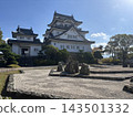 大阪岸和田城塔的壯麗景色以及國家指定風景名勝“八神之庭” 143501332