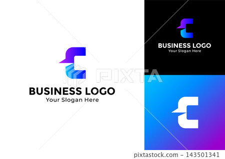 Creative abstract digital code technology logo design template. Creative abstract digital code technology logo design template. 143501341