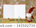 Tomte and message card, Christmas season image, sparkling illumination background. 143502739