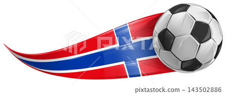Norway flag with soccer ball with speed effect. sport banner Norway flag with soccer ball with speed effect. sport banner 143502886