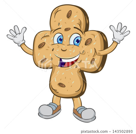 Happy Colomba mascot Cartoon Typical Italian easter cake Happy Colomba mascot Cartoon Typical Italian easter cake 143502893
