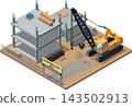 Construction site with big crane 143502913