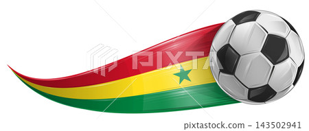 Soccer ball with the colors of the Senegal flag, realistic effect. vector illustration Soccer ball with the colors of the Senegal flag, realistic effect. vector illustration 143502941