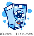 Washing Machine Cartoon Character with Happy Face. vector illustration 143502960