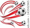 Canada flag and soccer ball icon set 143502965