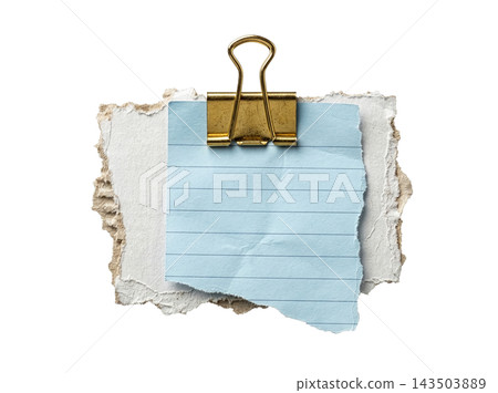 Memo paper with cardboard held by clip Memo paper with cardboard held by clip 143503889