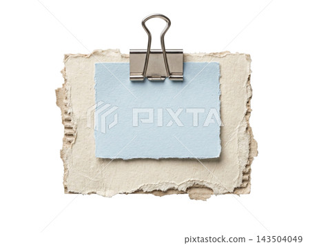 Blue note with cardboard held by clip Blue note with cardboard held by clip 143504049