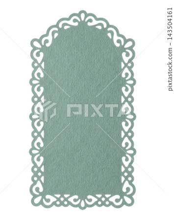 Isolated green vintage deco paper element Isolated green vintage deco paper element 143504161