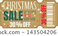 Gold Christmas Sale Coupon With Barcode And Lights 143504206