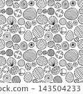Seamless geometric doodle stone vector pattern illustration 143504233