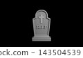 3D Halloween Gravestone Illustration isolated on Black 143504539